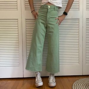 Green Zara marine jeans size 0